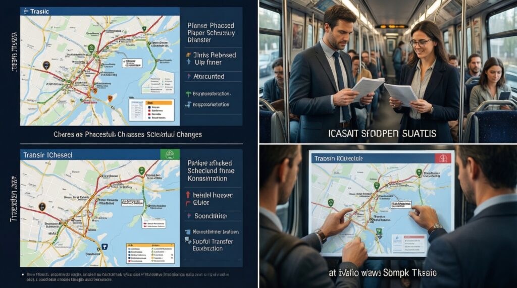 Общественный транспорт: обновление маршрутов, новые автобусы/трамваи и болевые точки пассажиров - иллюстрация